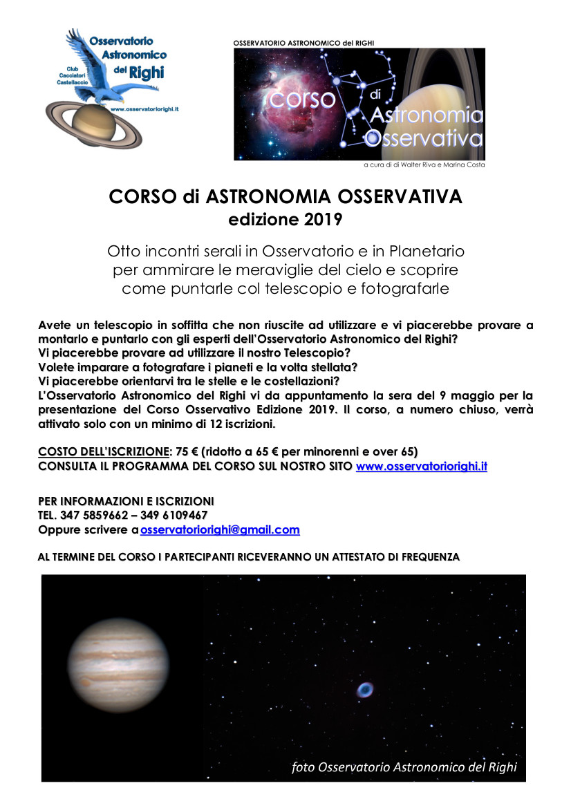 Corso di astronomia 2019